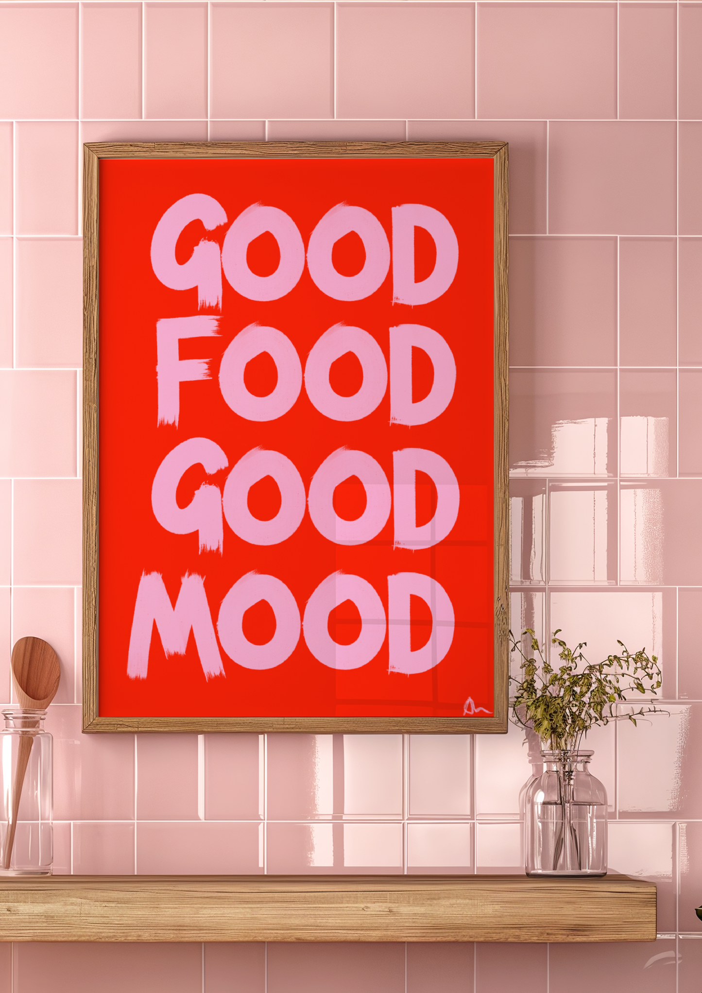 Good Food Good Mood Pink